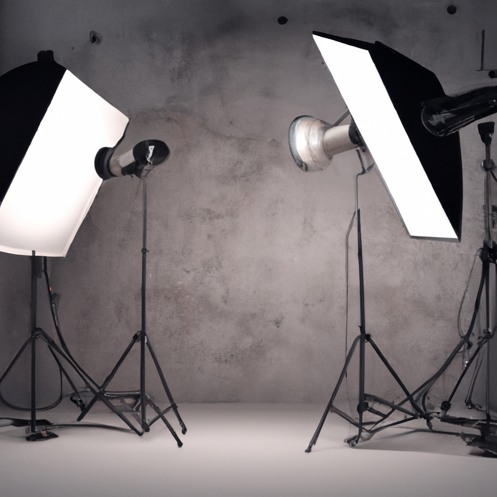 라이트포커스 스튜디오: 소프트박스 조명과 미니멀 콘크리트 공간의 고해상도 파노라마